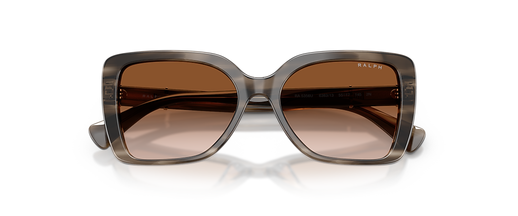 Ralph RA5356U Grey/Crystal Striped Sunglasses