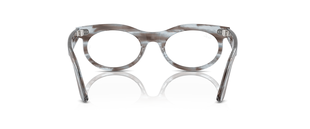 Ray-Ban RB2242VF Wayfarer Oval Optics Striped Transparent Blue Frames