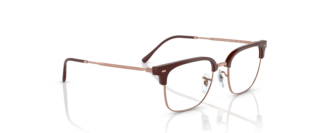 Ray-Ban RB7216F New Clubmaster Optics Bordeaux On Rose Gold Frames