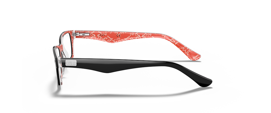 Ray-Ban RB5206 Optics Black On Red Frames