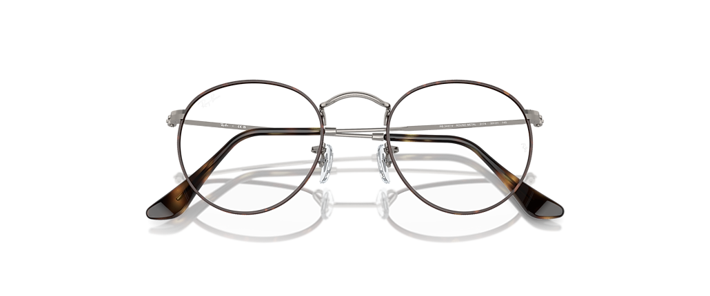 Ray-Ban RB3447V Round Metal Optics Havana On Gunmetal Frames
