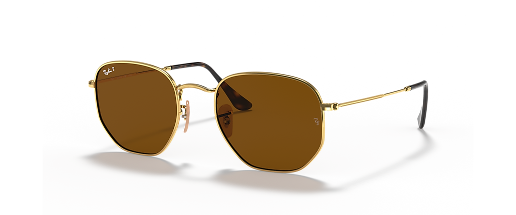 Ray-Ban RB3548N Hexagonal Flat Lenses Arista Gold Sunglasses