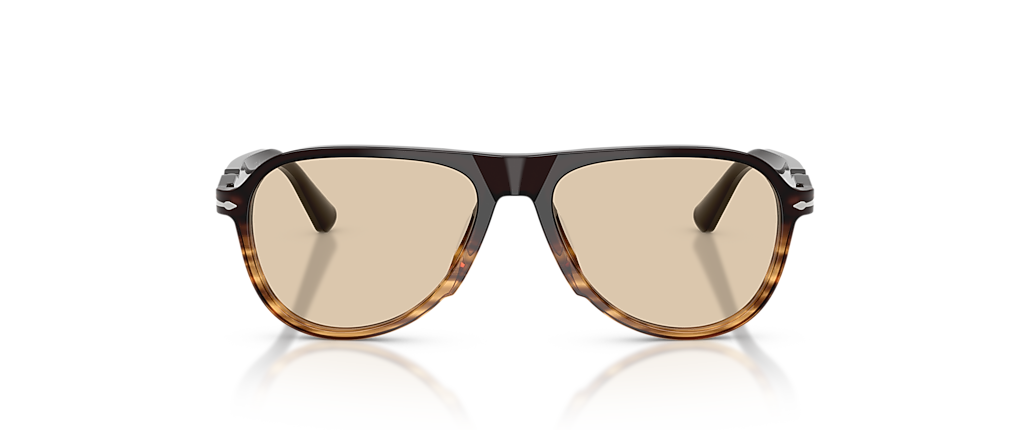 Persol PO3411V Brown Striped Amber Frames