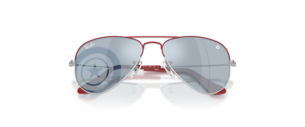 Ray-Ban RB9506S Ray-Ban MARVEL© - Captain America Mini Aviator Silver With Top Red Sunglasses