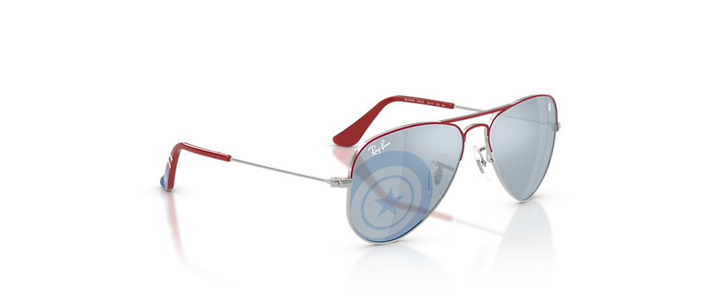Ray-Ban RB9506S Ray-Ban MARVEL© - Captain America Mini Aviator Silver With Top Red Sunglasses