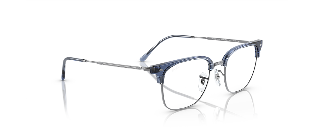 Ray-Ban RB7216 New Clubmaster Optics Transparent Blue On Gunmetal Frames