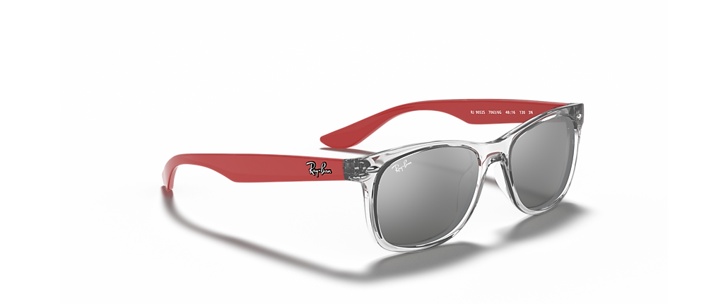Ray-Ban RB9052S New Wayfarer Kids Transparent Grey Sunglasses