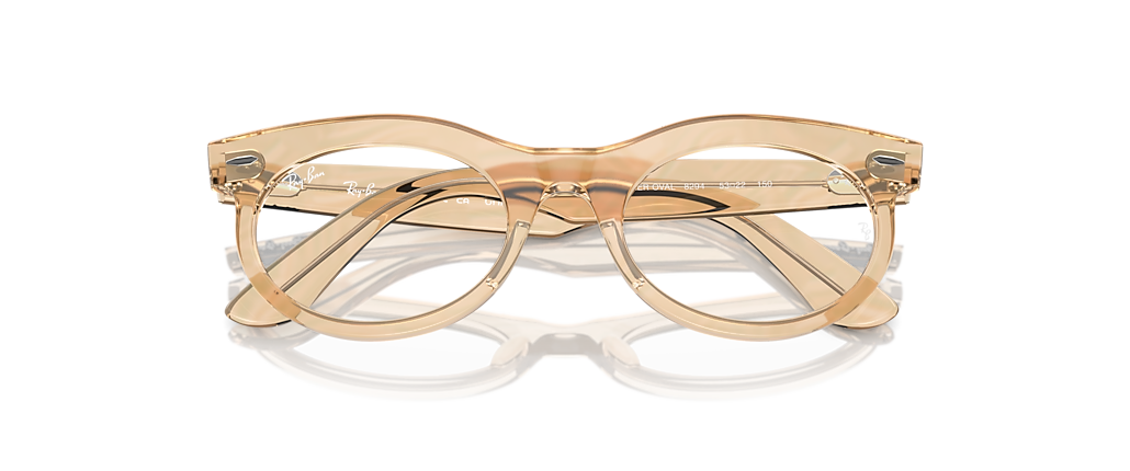 Ray-Ban RB2242V Wayfarer Oval Optics Change Photo Waves Brown Frames