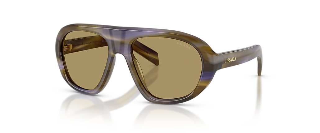 Prada PR C05S Sunglasses with Green Olive lenses and Striped
