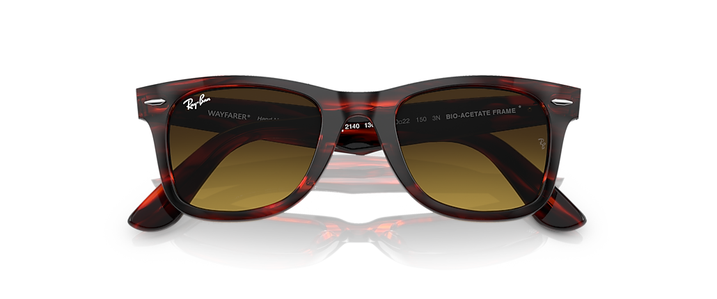 Ray-Ban RB2140 Original Wayfarer Bio-Based Striped Red Sunglasses