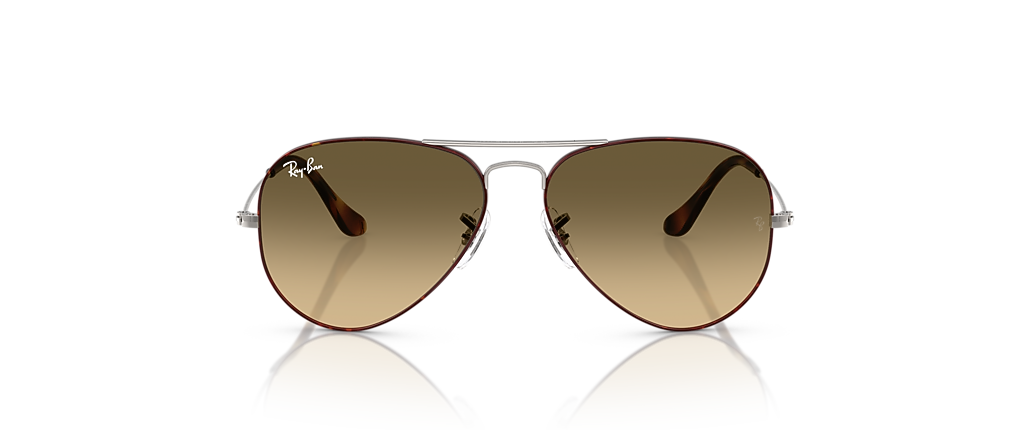 Ray-Ban RB3025 Aviator Large Metal Havana On Gunmetal Sunglasses