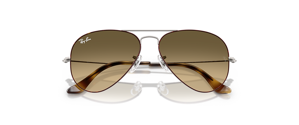 Ray-Ban RB3025 Aviator Large Metal Havana On Gunmetal Sunglasses