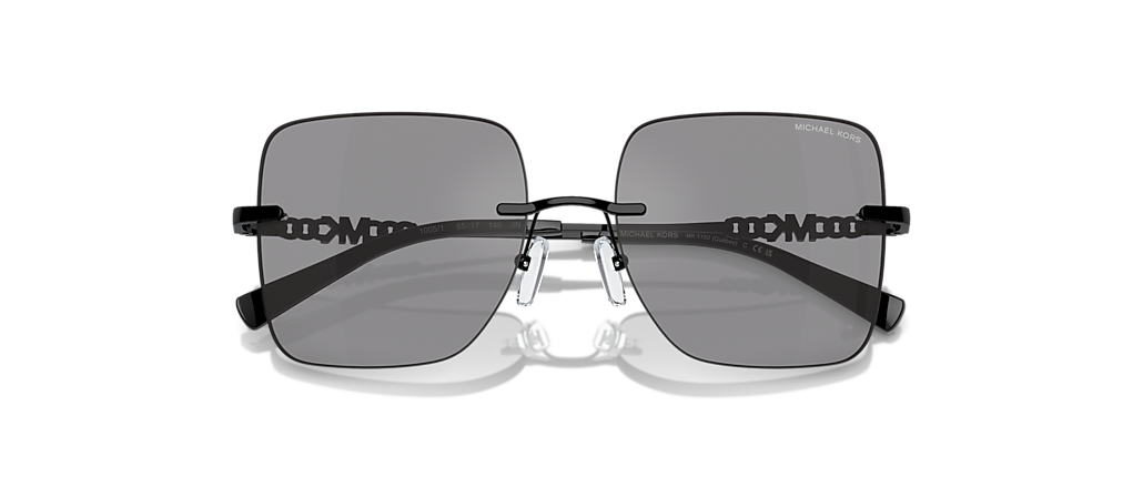 Michael Kors MK1150 Québec Grey Solid Black Mirror Sunglasses