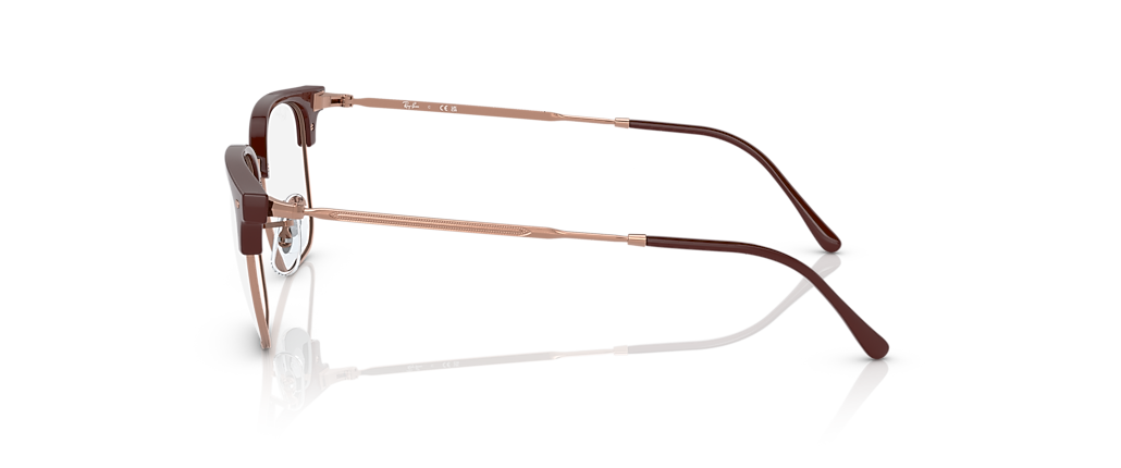 Ray-Ban RB7216F New Clubmaster Optics Bordeaux On Rose Gold Frames