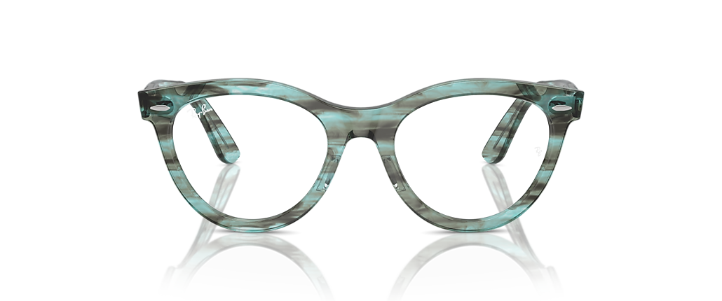 Ray-Ban RB2241V Wayfarer Way Optics Striped Transparent Green Frames