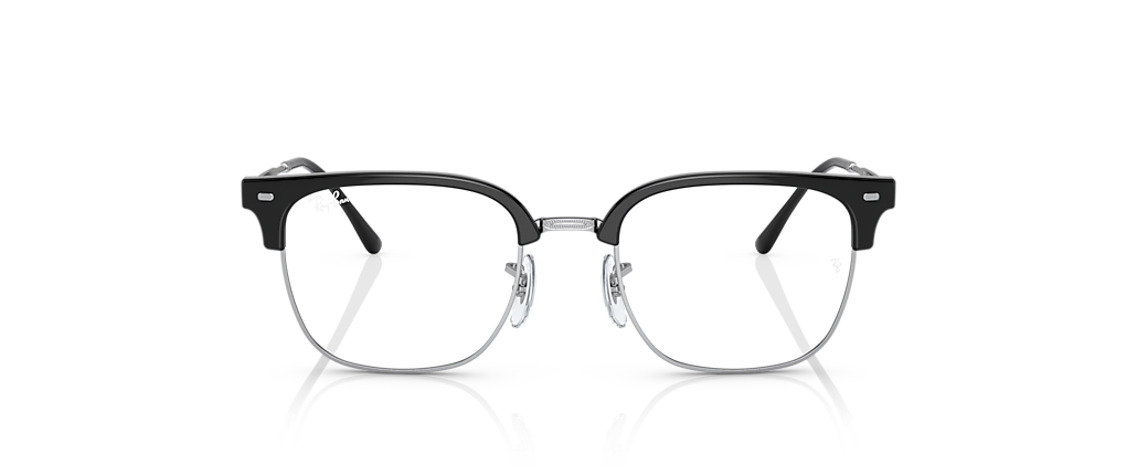 Ray-Ban RB7216F New Clubmaster Optics Black On Silver Frames