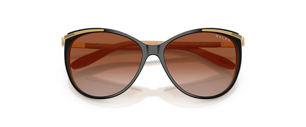 Ralph RA5150 Shiny Black On Nude & Gold Sunglasses