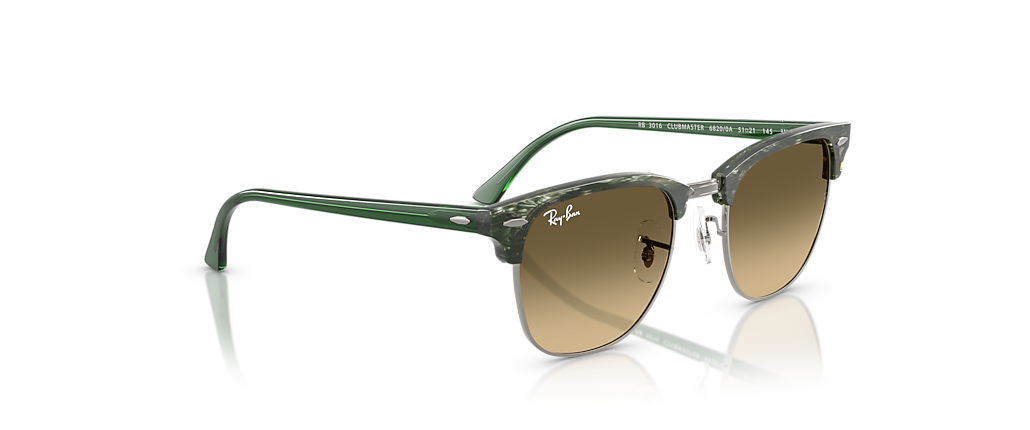 Ray-Ban RB3016 Clubmaster Transparent Shade Fantasy Green Sunglasses