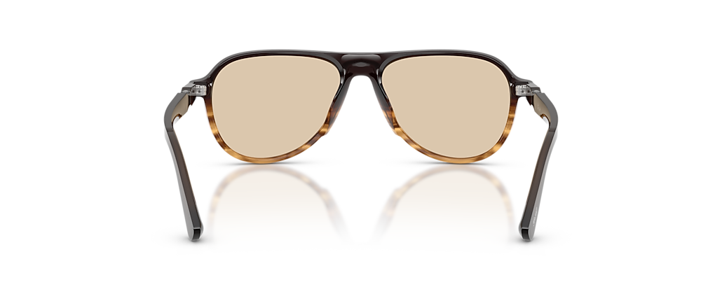 Persol PO3411V Brown Striped Amber Frames