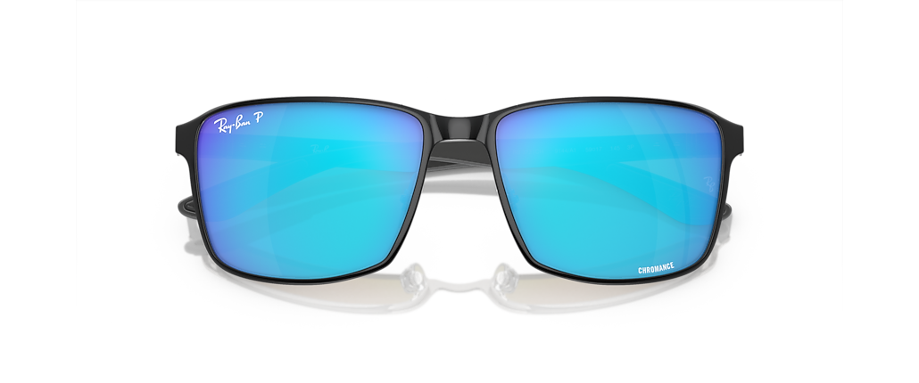 Ray-Ban RB3721CH RB3721 Polarized+ Lenses Black On Silver Sunglasses
