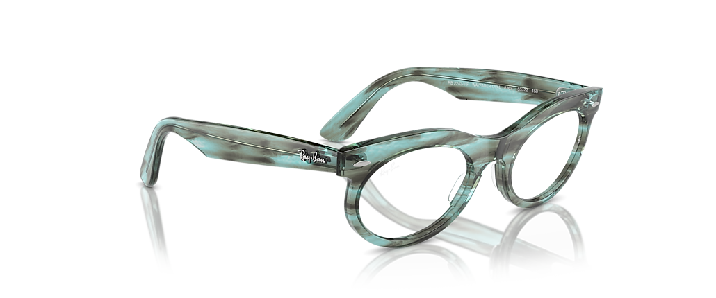 Ray-Ban RB2242VF Wayfarer Oval Optics Striped Transparent Green Frames