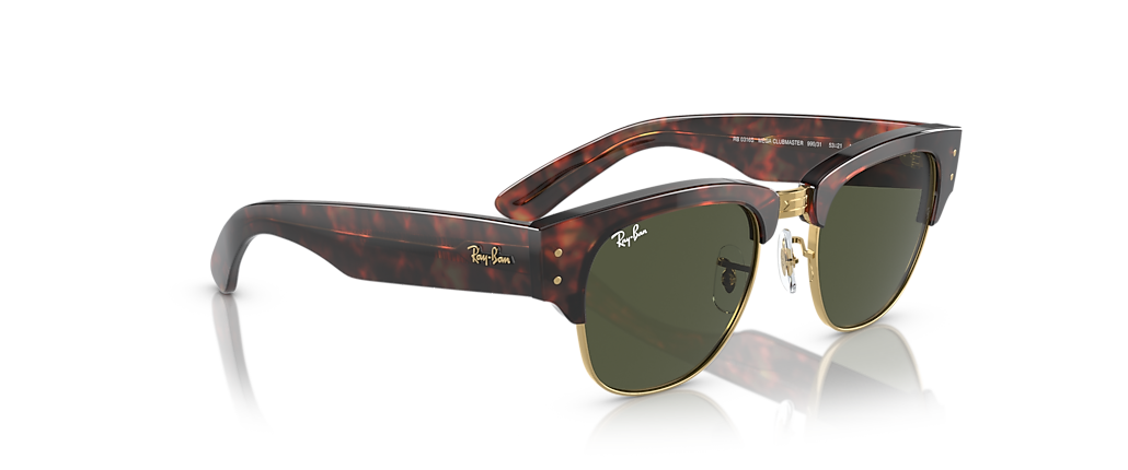 Ray-Ban RB0316S Mega Clubmaster Tortoise On Gold Sunglasses