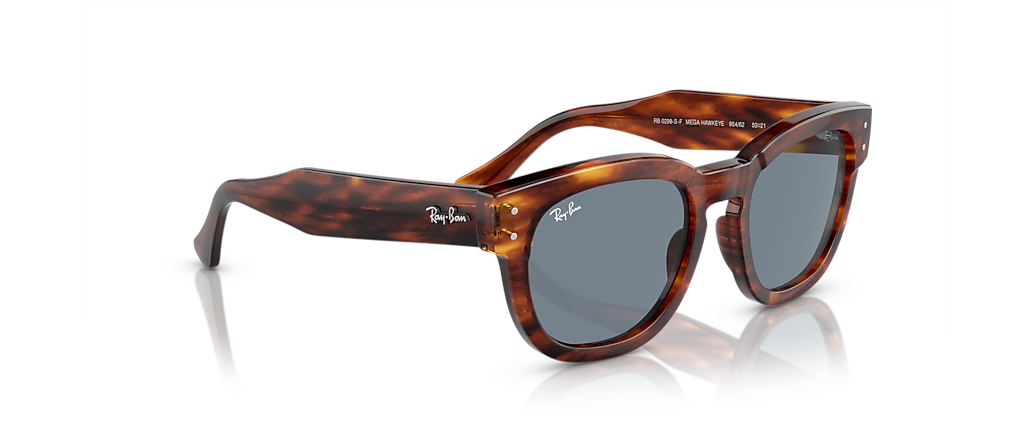 Ray-Ban RB0298SF Mega Hawkeye Striped Havana Sunglasses