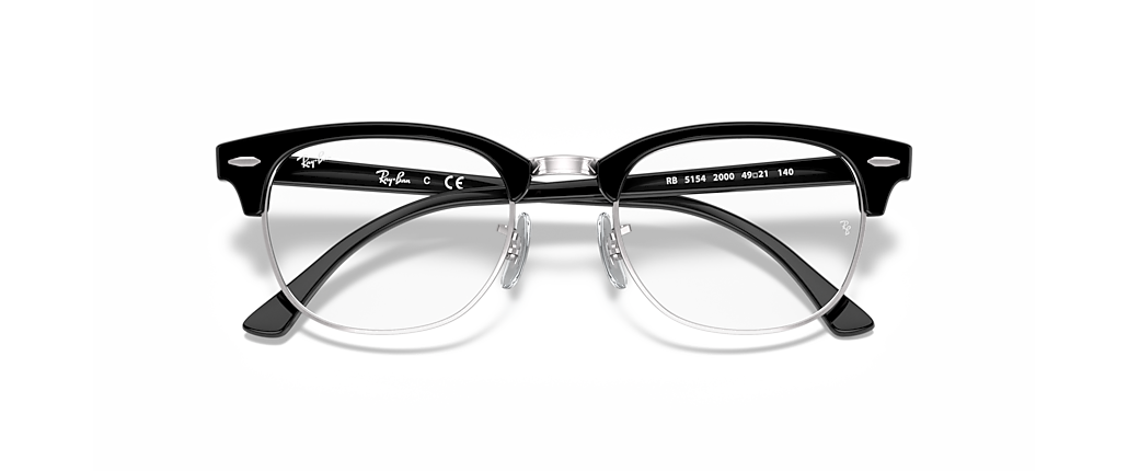 Ray-Ban RB5154 Clubmaster Optics Black On Silver Frames