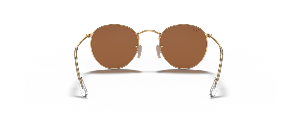 Ray-Ban RB3447 Round Flash Lenses Gold Sunglasses