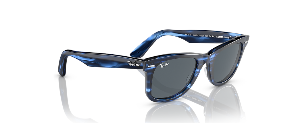 Ray-Ban RB2140 Original Wayfarer Bio-Based Striped Blue Sunglasses