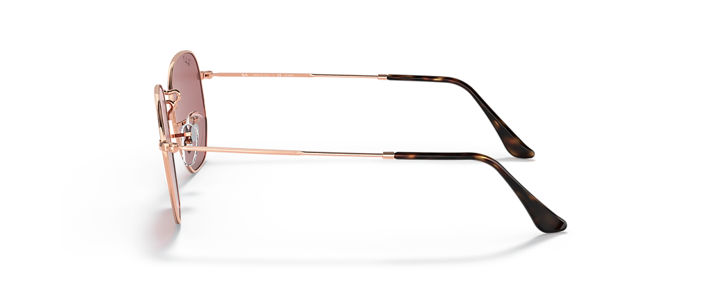 Ray-Ban RB3548N Hexagonal Flat Lenses Rose Gold Sunglasses