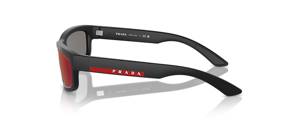 Prada Linea Rossa PS 05ZS Black Rubbered Sunglasses