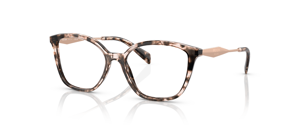 Prada PR 02ZV Glasses with Pink Tortoise frame | OPSM