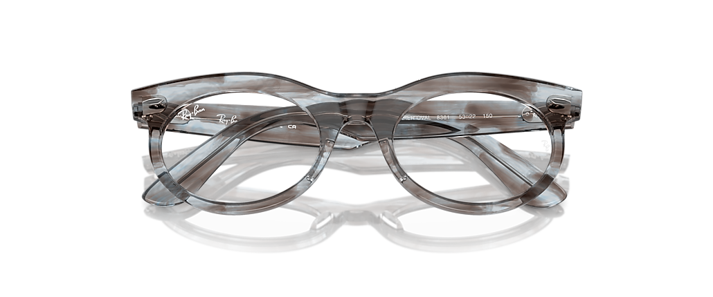 Ray-Ban RB2242VF Wayfarer Oval Optics Striped Transparent Blue Frames