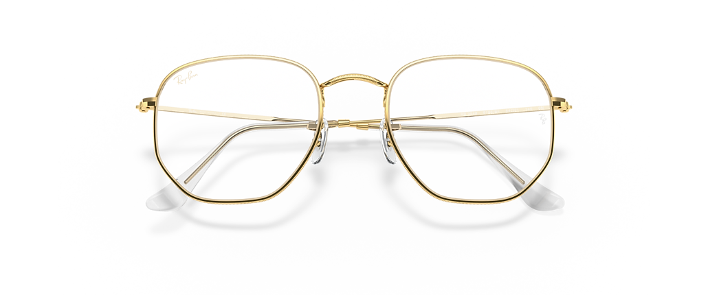 Ray-Ban RB3548 Hexagonal Blue-Violet Light Clear Gold Sunglasses