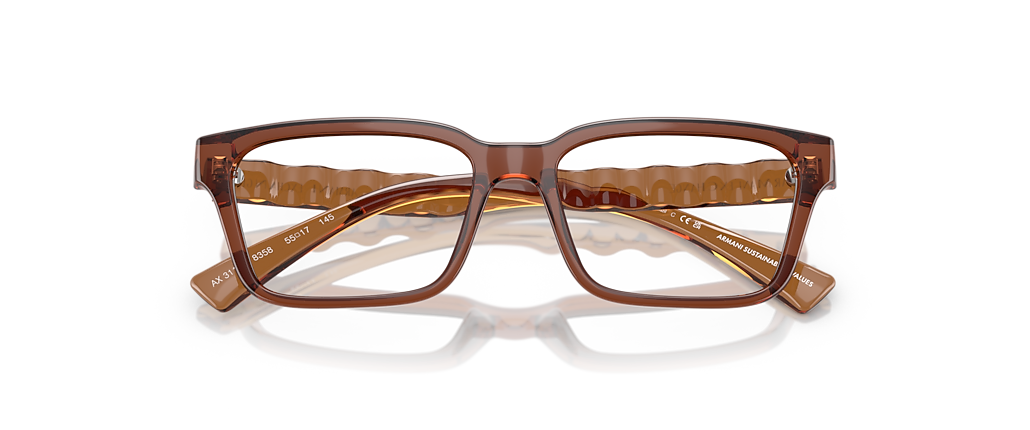 Armani Exchange AX3116F Shiny Transparent Brown Frames