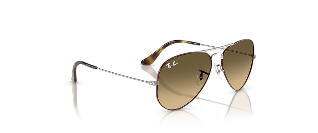 Ray-Ban RB3025 Aviator Large Metal Havana On Gunmetal Sunglasses