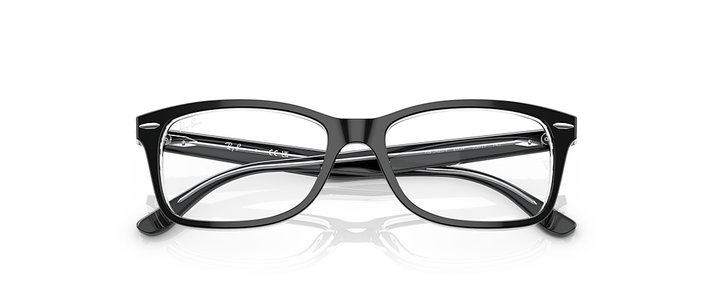 Ray-Ban RB5428F RB5428 Optics Black On Transparent Frames