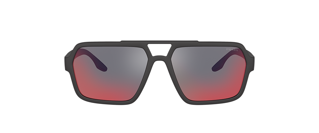 Prada Linea Rossa PS 01XS Black Rubber Sunglasses