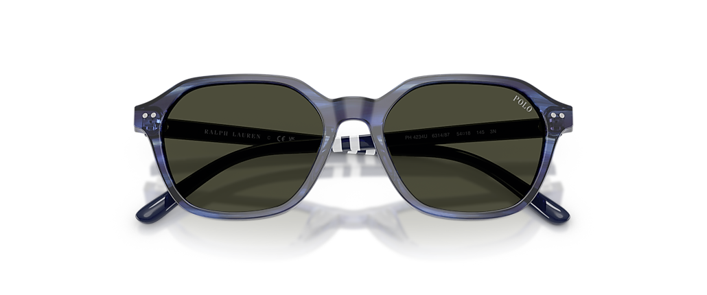 Polo Ralph Lauren PH4234U Shiny Striped Blue Sunglasses