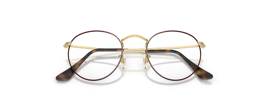 Ray-Ban RB3447V Round Metal Optics Matt Havana On Matt Arista Gold Frames