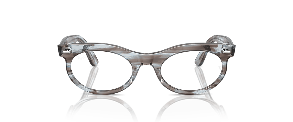 Ray-Ban RB2242VF Wayfarer Oval Optics Striped Transparent Blue Frames