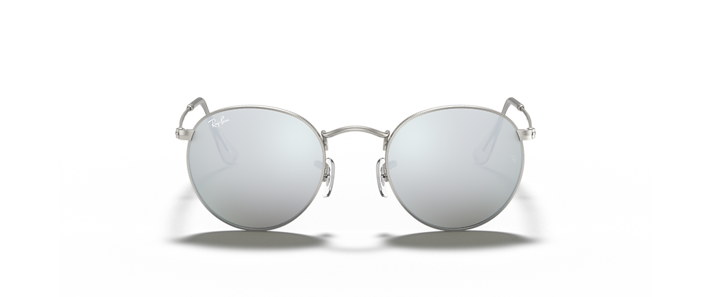 Ray-Ban RB3447 Round Flash Lenses Silver Sunglasses