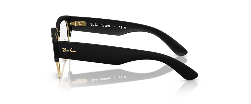 Ray-Ban RB7316V Mega Clubmaster Optics Liteforce Sand Black On Gold Frames