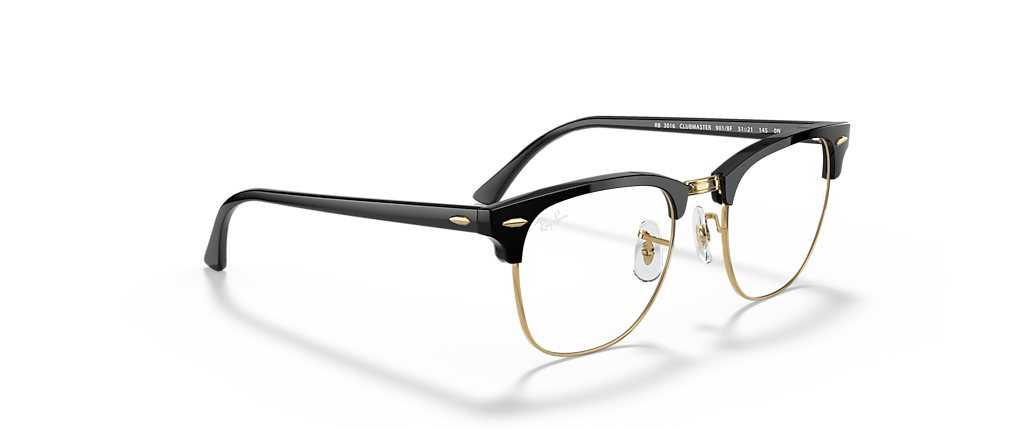 Ray-Ban RB3016 Clubmaster Blue-Violet Light Clear Black Sunglasses