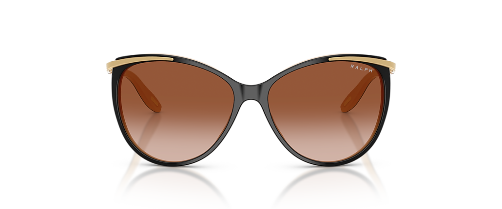 Ralph RA5150 Shiny Black On Nude & Gold Sunglasses