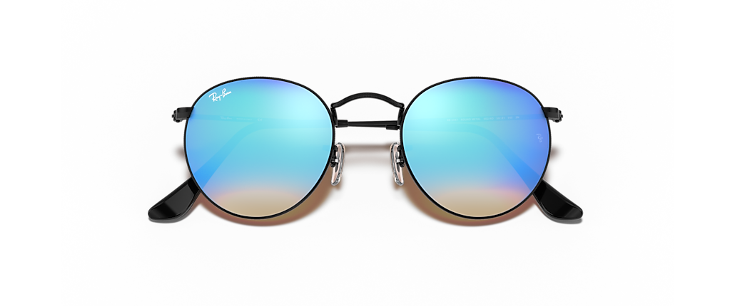 Ray-Ban RB3447 Round Flash Lenses Gradient Black Sunglasses