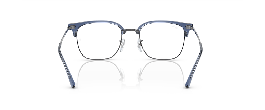 Ray-Ban RB7216 New Clubmaster Optics Transparent Blue On Gunmetal Frames