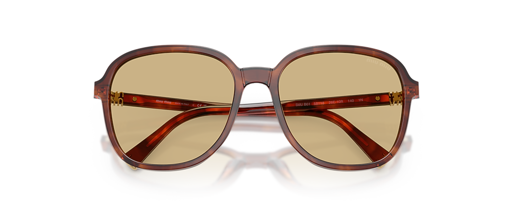 Miu Miu MU B01S Striped Tobacco Sunglasses