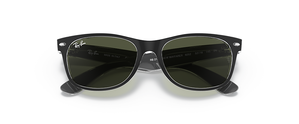 Ray-Ban RB2132 New Wayfarer Color Mix Black On Transparent Sunglasses